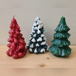 3 Vintage Christmas Tree Candles